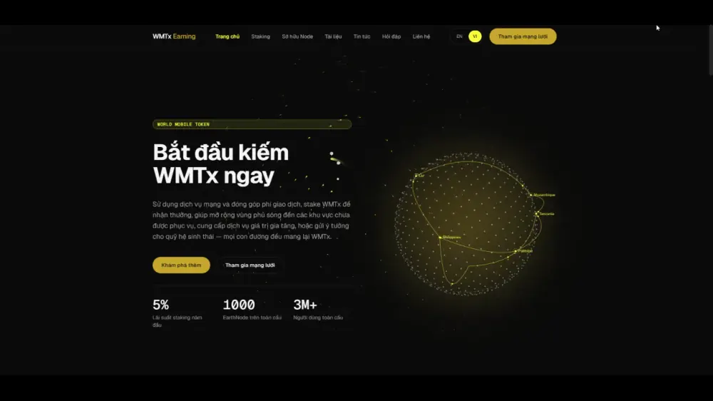 Blockchain & Web3 website — WMTx Earning, designed by BBO TECH