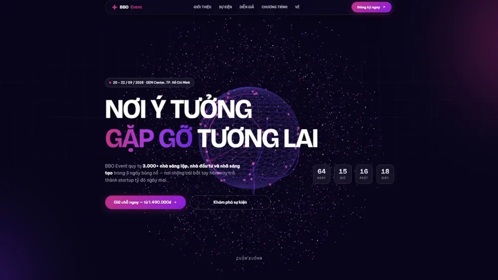 Events & Conferences website — BBO Event 2026, designed by BBO TECH