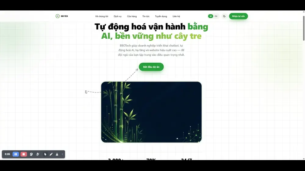 Technology & AI website — BBO TECH AI Automation, designed by BBO TECH