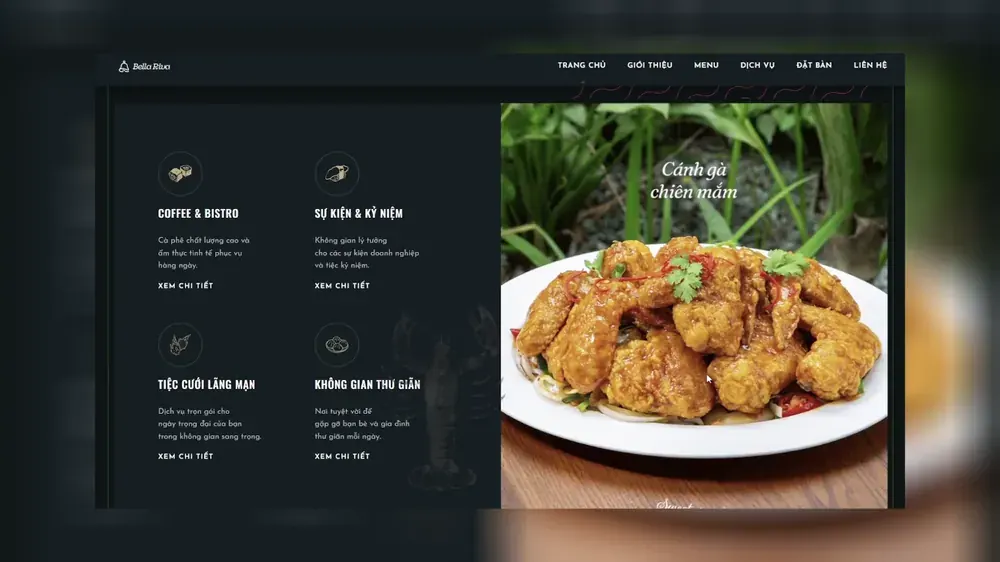 Restaurants & Cafes website — Bella Riva Bistro, designed by BBO TECH