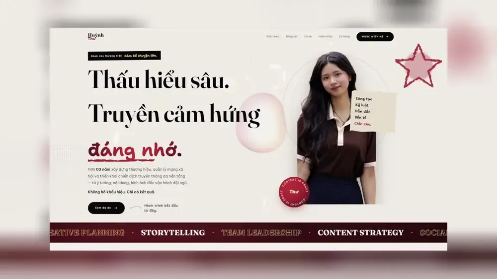 Portfolio website — Content Creator Portfolio, designed by BBO TECH