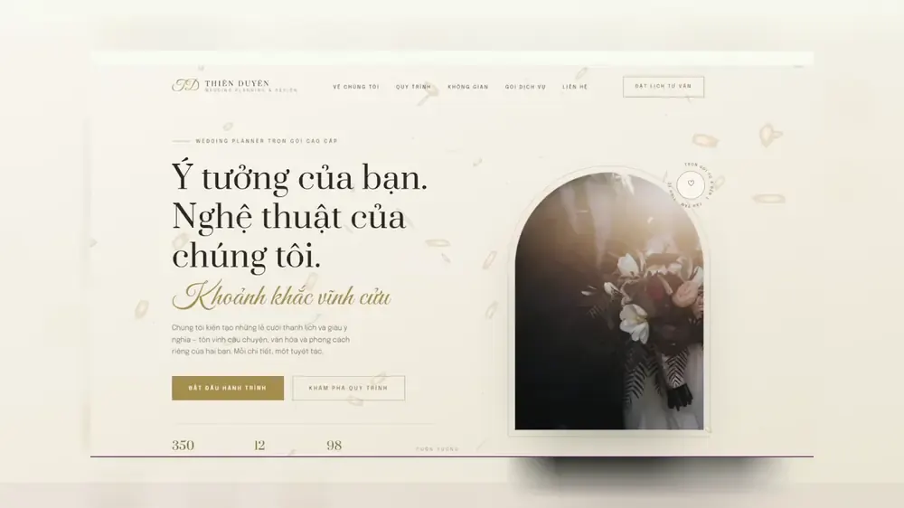 Hospitality & Events website — Thien Duyen Wedding, designed by BBO TECH